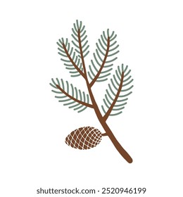 PINE BRANCH WITH PINE CONE, FIR TREE