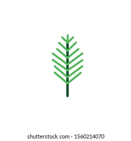 pine branch foliage nature leaf icon flat vector illustration