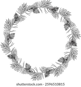 Pine branches Frame vector art