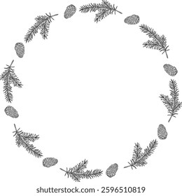 Pine branches Frame vector art