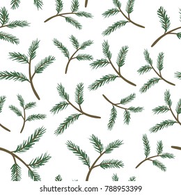 Pine Branches Seamless Pattern