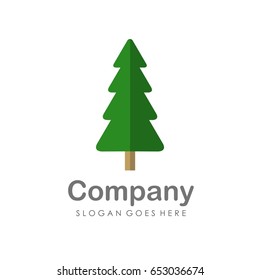Pine Christmas tree logo design vector 
