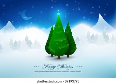 Pine Christmas trees in snow | editable EPS 10 vector