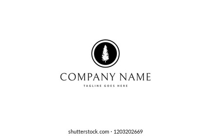 Pine in Circle vector logo image