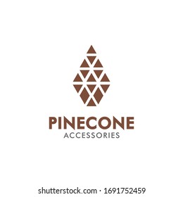 Pine cone abstract with triangle luxury elegant logo design vector