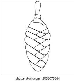 pine cone christmas toy isolated lineart