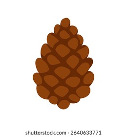 Pine cone. Flat-style vector illustration of a pine cone with seeds. Coniferous plant