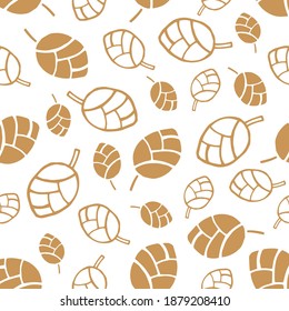 pine cone hand drawn pattern vector background