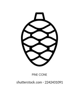 pine cone icon. Line Art Style Design Isolated On White Background