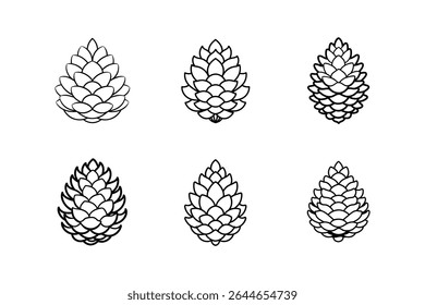 pinheiro cone ícone ilustração vetor de arte de linha