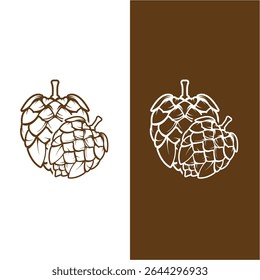 Pine cone ícone logotipo design vetor. este logotipo adequado para loja de acessórios em casa, local de férias e empresa de marca