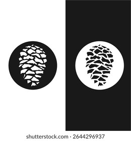 Pine cone ícone logotipo design vetor. este logotipo adequado para loja de acessórios em casa, local de férias e empresa de marca