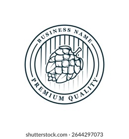 Pine cone ícone logotipo design vetor. este logotipo adequado para loja de acessórios em casa, local de férias e empresa de marca