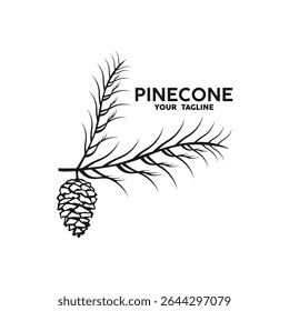 Pine cone ícone logotipo design vetor. este logotipo adequado para loja de acessórios em casa, local de férias e empresa de marca