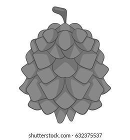 Pine cone icon in monochrome style isolated on white background vector illustration