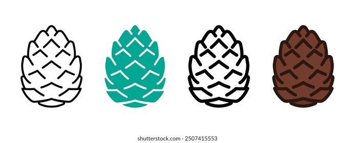 Pine cone icon. Pinecone line vector illustration. Christmas three plant linear pictogram. Evergreen forest symbol. Fir cedar or spruce conifer seed. Winter season coniferous tree outline concept