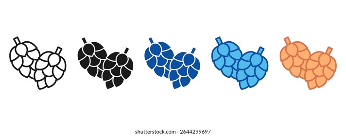 Pine Cone Icon Set Multiple Style Collection