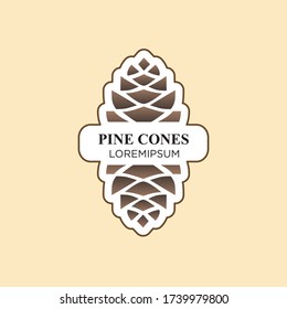 Pine cone icon symbol or logo template