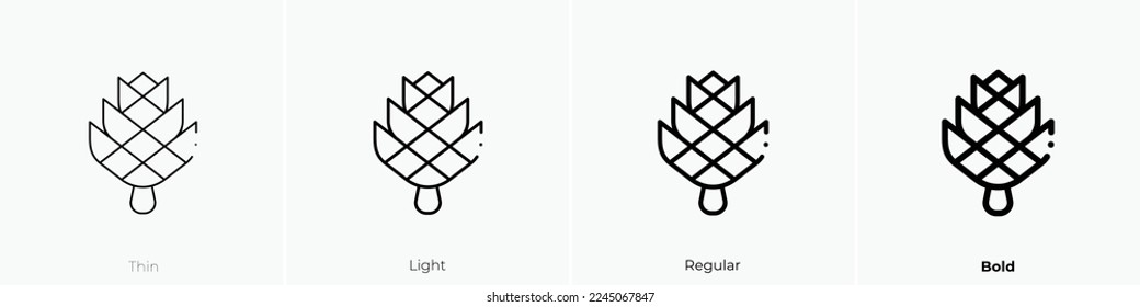 pine cone icon. Thin, Light Regular And Bold style design isolated on white background