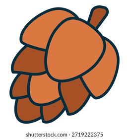 Icono de cono de pino o árbol de pino