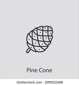 pine cone icon vector icon.Editable stroke.linear style sign for use web design and mobile apps,logo.Symbol illustration.Pixel vector graphics - Vector