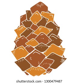 Pine cone icon. Vector illustration of a pine cone. Pine cone hand drawn.