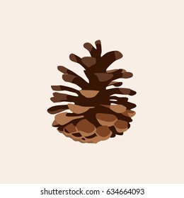 Pine Cone Icon Vector Illustration