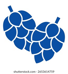 Pine Cone Icons In Blue Style, Vector Illustration
