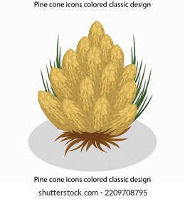 Diseño clásico de iconos de cono de pino