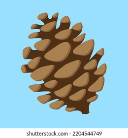 Pine cone, illustration, vector, cartoon