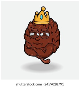 Pine Cone With Jealous expression. Mascot cartoon character for flavor, strain, label and packaging product. Vector Illustration