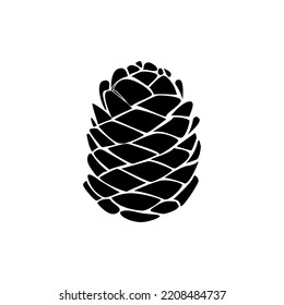 Pine cone. Line drawing. Black and white illustration. Vector.