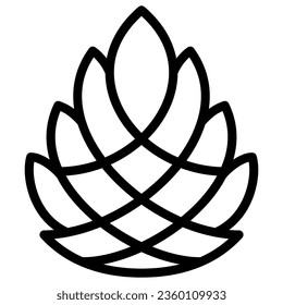 Pine cone line icon, New Year concept, Pinecone sign on white background, Cedar cone icon in outline style for mobile concept and web design. Vector graphics