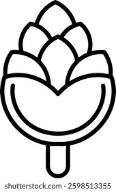 Pine Cone Line Vector Icon Design