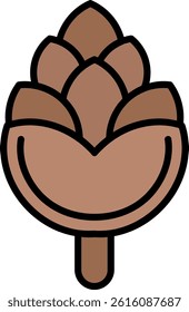 Pine Cone Line Vector Icon Design