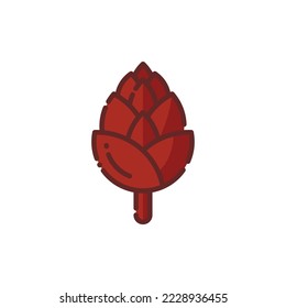 Pine Cone Lineal Icon - Autumn Season Icon Vector Illustration Design