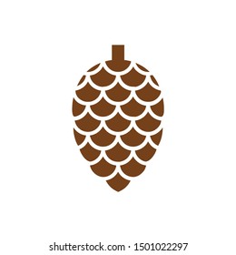 Pine Cone Logo. Botanical Symbol. Vector Icon.