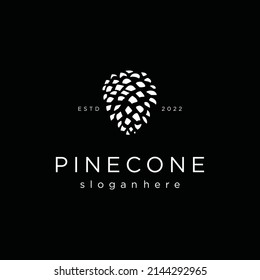 Pine cone logo design hipster vintage icon black silhouette