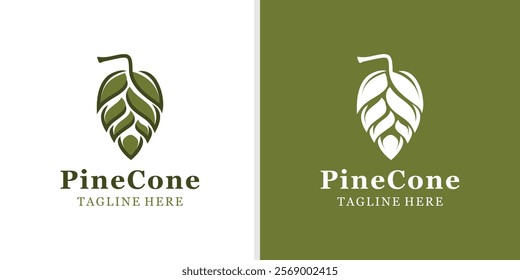 Pine cone logo design illustration vector template