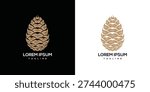 Pine Cone Logo Design - Nature Forest Seed Symbol.