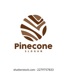 Pine Cone Logo, Elegant Luxury Pine Simple Design, Tree Acorn Icon Vector, Product Brand Illustration