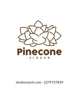 Pine Cone Logo, Elegant Luxury Pine Simple Design, Tree Acorn Icon Vector, Product Brand Illustration