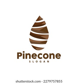 Pine Cone Logo, Elegant Luxury Pine Simple Design, Tree Acorn Icon Vector, Product Brand Illustration