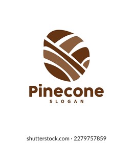 Pine Cone Logo, Elegant Luxury Pine Simple Design, Tree Acorn Icon Vector, Product Brand Illustration
