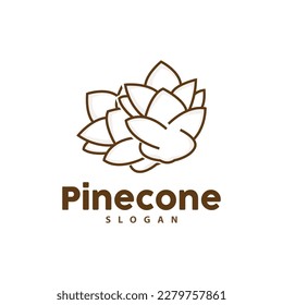 Pine Cone Logo, Elegant Luxury Pine Simple Design, Tree Acorn Icon Vector, Product Brand Illustration