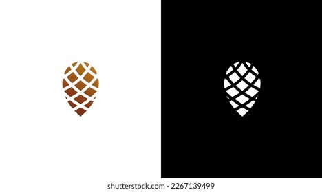 Pine cone logo vector monogram nature icon style Design template