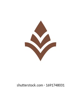 Pine cone luxury elegant logo design vector