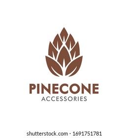 Pine cone luxury elegant logo design vector