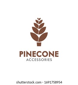 Pine cone luxury elegant logo design vector