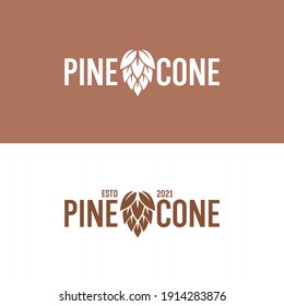 pine cone luxury elegant logo design vector